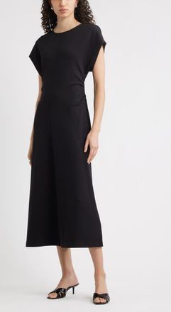 Nordstrom Crewneck Midi Dress in Black at Nordstrom, Size X-Small