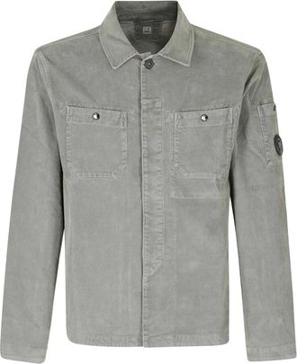 C.P. Company C.P. Company - Sobrecamisa de Pana con Lente de Bot&oacute;n - Shirts - Hombre - Gris - L