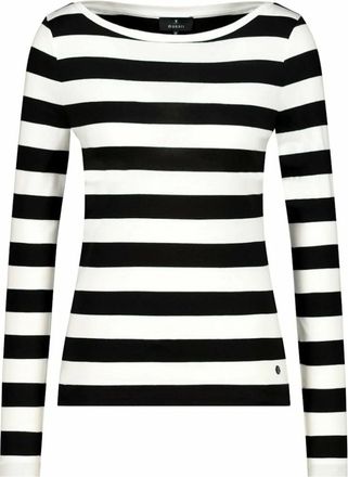 Monari Gestreepte trui - Dames - Tops - Veelkleurig - Maat: 2XL Katoen