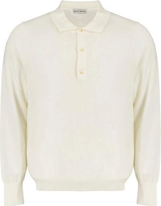 Autore Tops, Heren, Wit, M, Wol, Knit Douglas Polo
