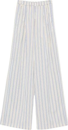 Forte_Forte Gestreept broek met rechte pijpen - Dames - Wijde Broeken - Veelkleurig - XS - Broeken