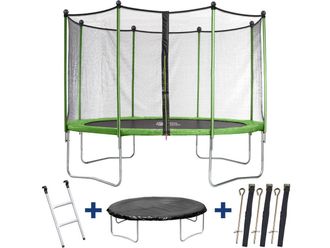 Habitat et Jardin Trampolin / Cama El&aacute;stica yoopi - &Oslash; 4.25 M - Con Red + Escalera + Cubierta De Protecci&oacute;n + Kit De Anclaje