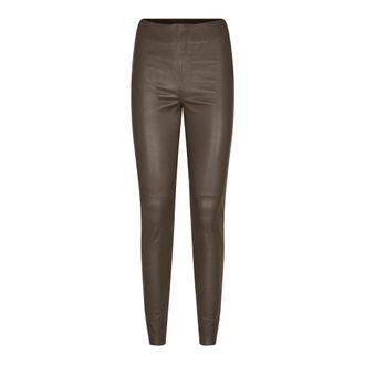 Mos Mosh Stretch Leather Leggings in Slate Black