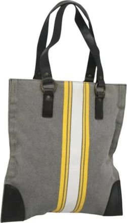 Burberry Tweedehands Canvas handtassen - Dames - Vintage Shopper - Grijs - ONE Size - Leer - Vintage