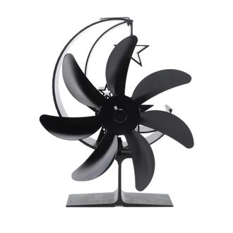 OEM Ventilador De Chimenea Silencioso De 7 Aspas Estilo Lunar Para Bomba De Calor De Aire Caliente, Para Estufas De Le&ntilde;a, Color Negro