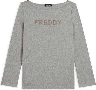 Freddy T-shirt mélange a maniche lunghe con logo FREDDY in strass