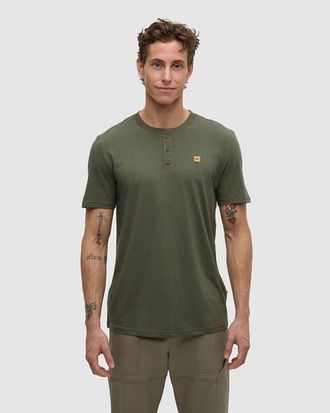 tentree Baker Henley in Deep Olive at Nordstrom, Size Xx-Large
