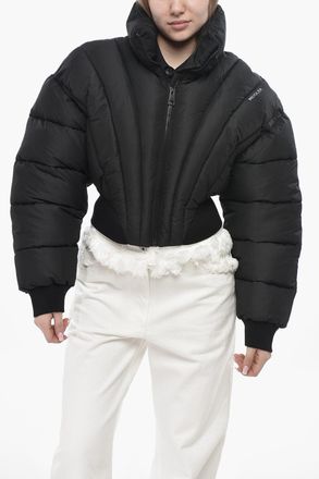MUGLER Cropped Puffer Jacket With Front Zip Mugler