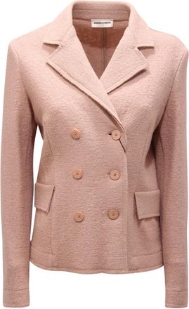 Sandro Ferrone Double-Breasted Wollen Jas - Dames - Blazers - Beige - S - Wol - Jassen