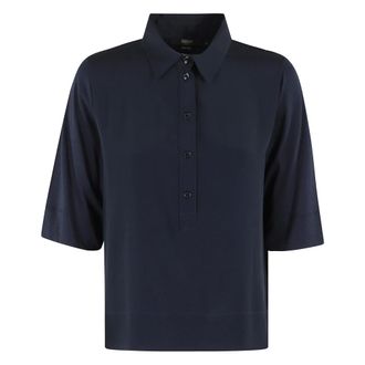 Seventy Polo Shirts, female, Blue, Size: M Blue Polo Knitwear Button Closure