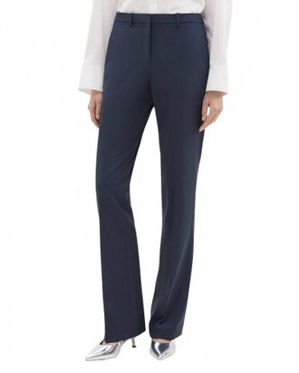 Theory Traceable Wool Slim Straight-Leg Trousers In Blue