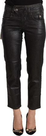 John Galliano Zwarte Glitter Korte Broek - Dames - Slim Fit Jeans - Zwart - XS - Katoen - Jeans