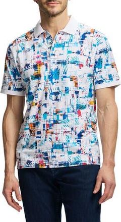 Robert Graham Hawkhurst Cotton Knit Polo in Multi White at Nordstrom Rack, Size Xx-Large