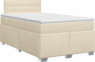 vidaXL Cama Box Spring Con Colch&oacute;n Crema 120 X 200 Cm Tela Vidaxl