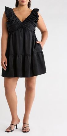 Chelsea28 Tiered Minidress in Black at Nordstrom, Size 2X