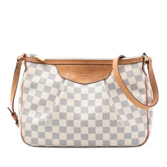 Louis Vuitton Pre-owned Womens Damier Azur Siracusa Pm - White Textile - One Size