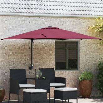 Berkfield Home Garden Parasol Bordeaux red 248, 5 x 247, 5 x 119 cm Fabric