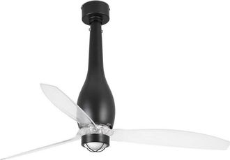 Netlighting Eterfan LED Matt Black Transparent Ceiling Fan with DC Motor Smart Remote Included 3000K