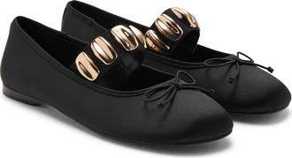Mango Mary Jane Ballet Flat in Black at Nordstrom, Size 8.5Us