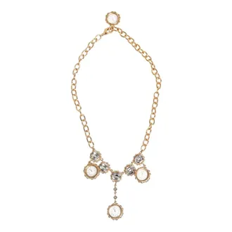 Dolce & Gabbana Necklaces, female, Yellow, Size: ONE SIZE Clock Watch Statement Necklace