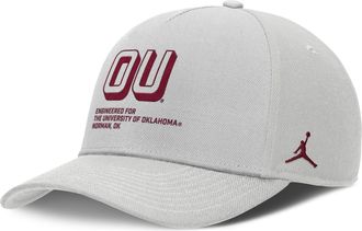 Nike Jordan Mens Oklahoma On-Field Primetime Rise Jordan Brand College Adjustable Hat in Grey | JC960BBOKN-9G9