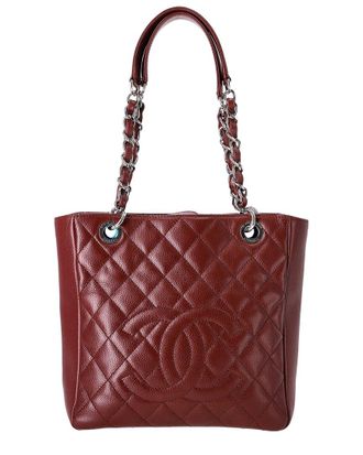 Chanel Cc Logo Caviar Leather Petite Shopping Tote (Authentic Pre-Loved)