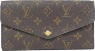 Louis Vuitton Brown Coated Canvas Long Wallet (Bi-Fold) (Pre-Owned)