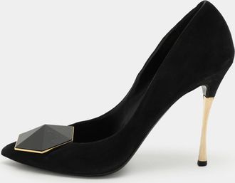 Nicholas Kirkwood Black Suede Eden Pumps
