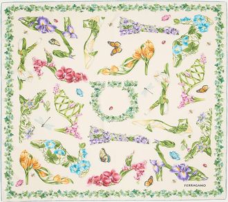 Ferragamo Eden Shoes-Print Silk Scarf