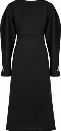 Philosophy di Lorenzo Serafini Womens Virgin Wool Midi Dress - Black - Size EU 38 (Womens)