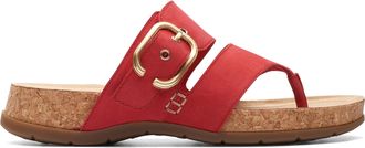 Clarks Womens Reileigh Park Flip-Flop, Cherry Nubuck, 3.5 UK