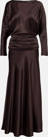 Staud Freda ruched silk-blend gown