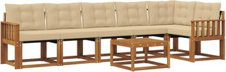 vidaXL Conjunto De Sof&aacute;s De Exterior 7 Uds. Natural Y Beige Vidaxl