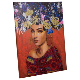Wanderlust Deco Wanderlust Deco - Cuadro Pintado A Mano Con Relieve Rojo 90x120x3