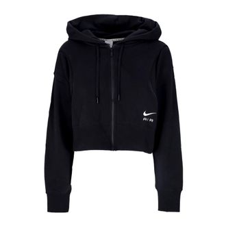 Nike Air Fleece Zip Hoodie - Dames - Sportshirts - Zwart - L - Katoen - Fitness