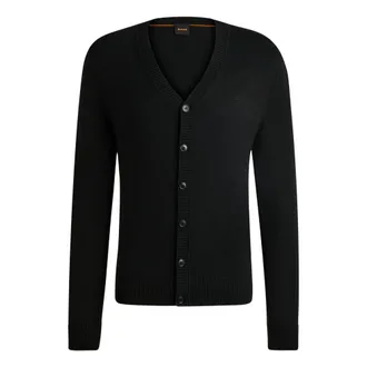 HUGO BOSS Truien & Vesten, Heren, Zwart, L, Wol, Avac CD Cardigan