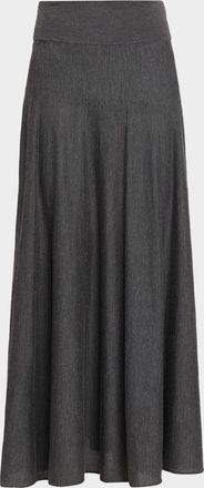 Malo Cashmere-Silk Knit Maxi Skirt