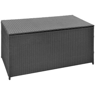 vidaXL Vidaxl - Caja de almacenaje de jardín ratán sintético negro 120x50x60 cm