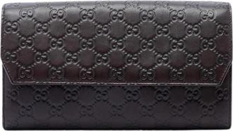 Gucci Pre-owned Embossed Leather Clutch - Dames - Vintage Accessoires - Bruin - ONE Size - Leer - Vintage
