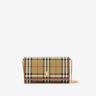 Burberry Check Chain Strap Wallet