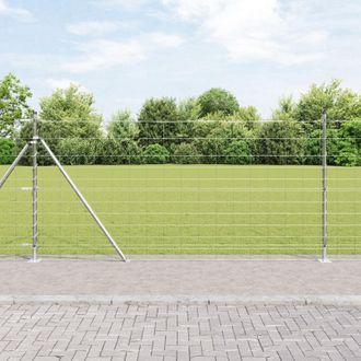 Berkfield Home Field Fence 1.2x25 m Galvanised Steel in Silver