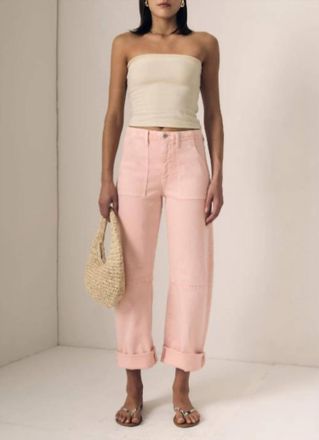LE JEAN Utility Soft Barrel Jeans In Peachy