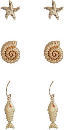 Panacea Sea Life Set of 3 Assorted Earrings in Gold at Nordstrom Rack