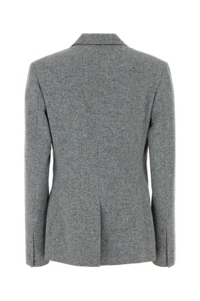 Moschino Womens Melange Grey Silk Blend Blazer Fantasiagrigio Giacche E Gilet Jacket
