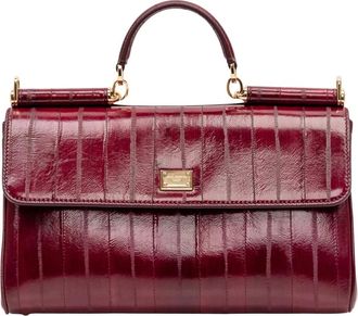 Dolce & Gabbana Tassen, Dames, Rood, ONE Size, Leer, My Sicily Handbag