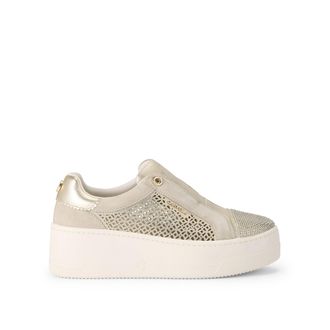 Carvela Womens Connected Laser Trainer Sneakers - Gold - Size UK 7