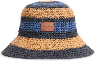 Barbour Josie Crochet Bucket Hat in Indigo/Tan/Black at Nordstrom, Size Medium
