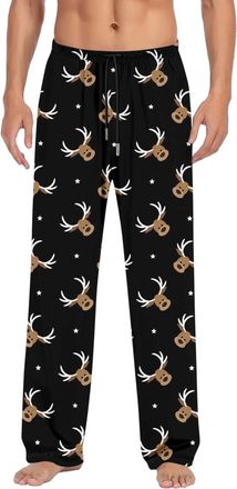 Generic Mens Christmas Print Pyjama Bottoms with Drawstring Loungepants with Pockets Mens Funny Pants Comfy Soft Nightwear LoungewearGifts for Men UK for Fami