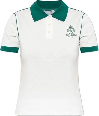 Sporty & Rich Polo uit de Tenis Club collectie - Dames - Polos - Wit - XS - Leer - Tops