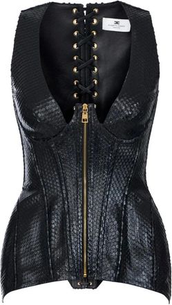 Elisabetta Franchi Dames, Tops, Zwart, Maat: M Leer